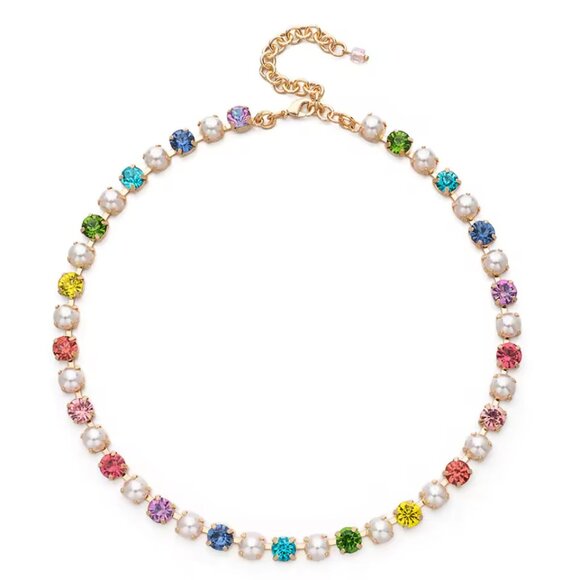 J.Crew Rainbow Crystal & Pearl Necklace | NWOT - Picture 1 of 1